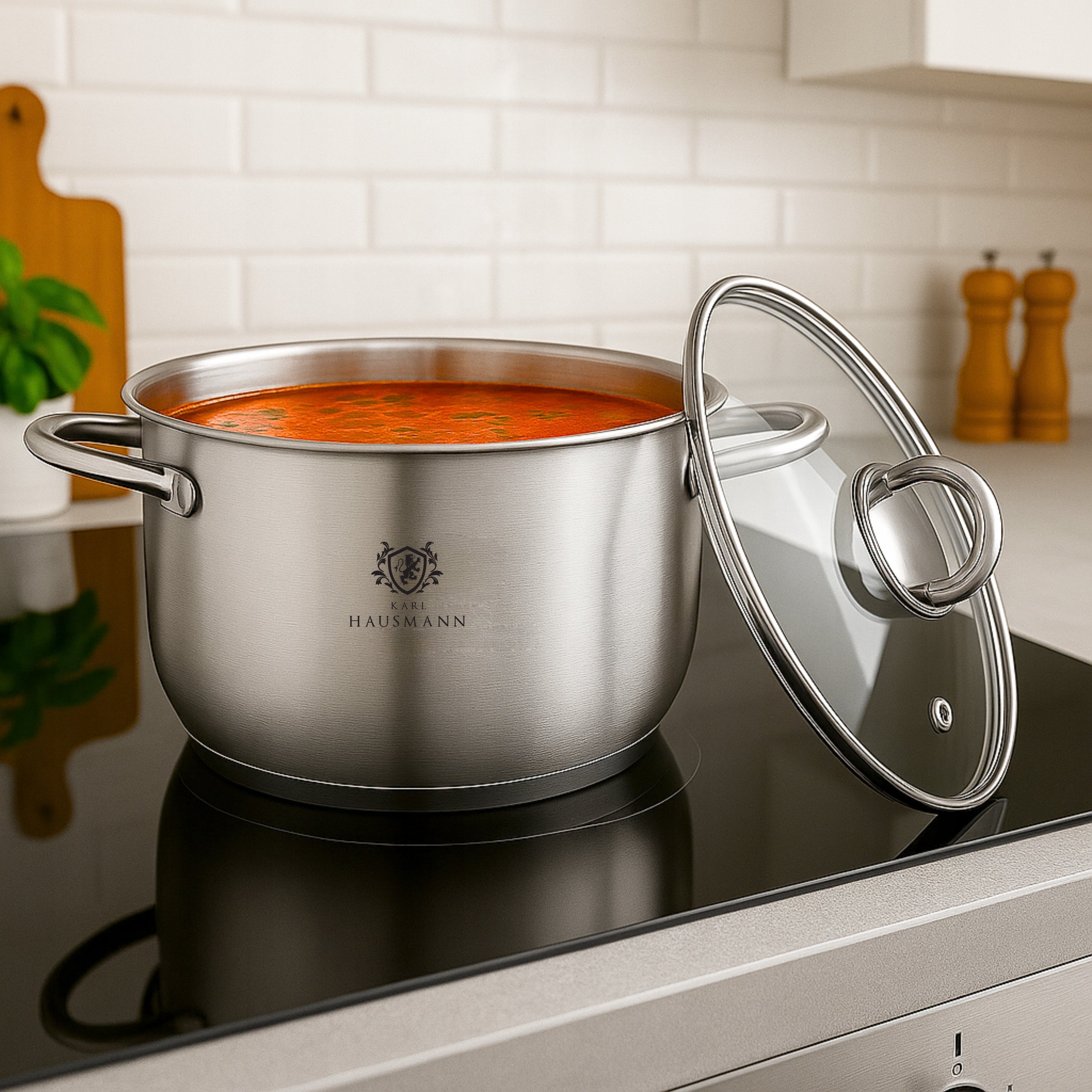 POT INDUCTION STAINLESS STEEL GAS 1,3L 14cm WITH LID POTS SOLID Manufacturer code Garnek z pokrywą indukcja gaz stal