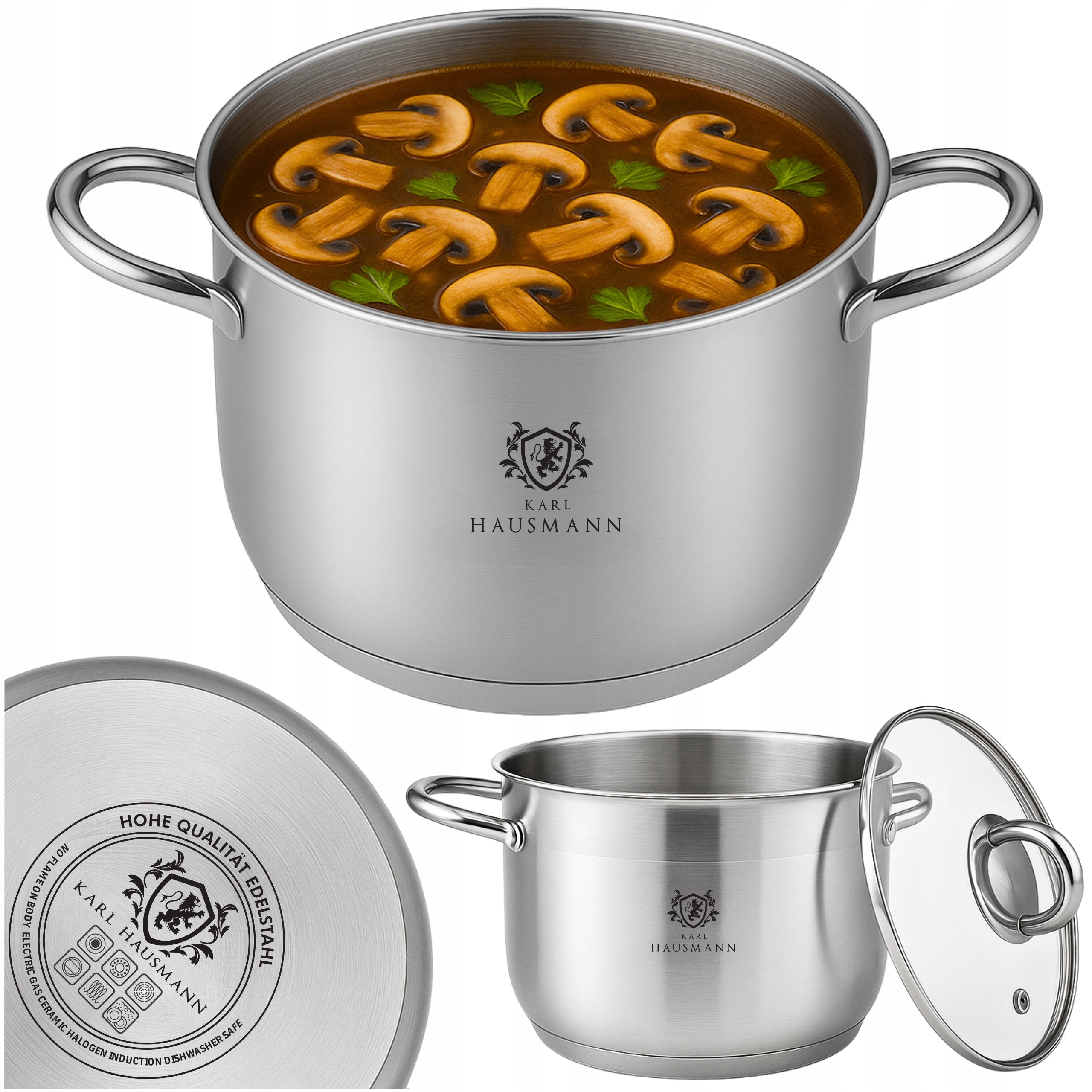 POT INDUCTION STAINLESS STEEL GAS 1,3L 14cm WITH LID POTS SOLID
