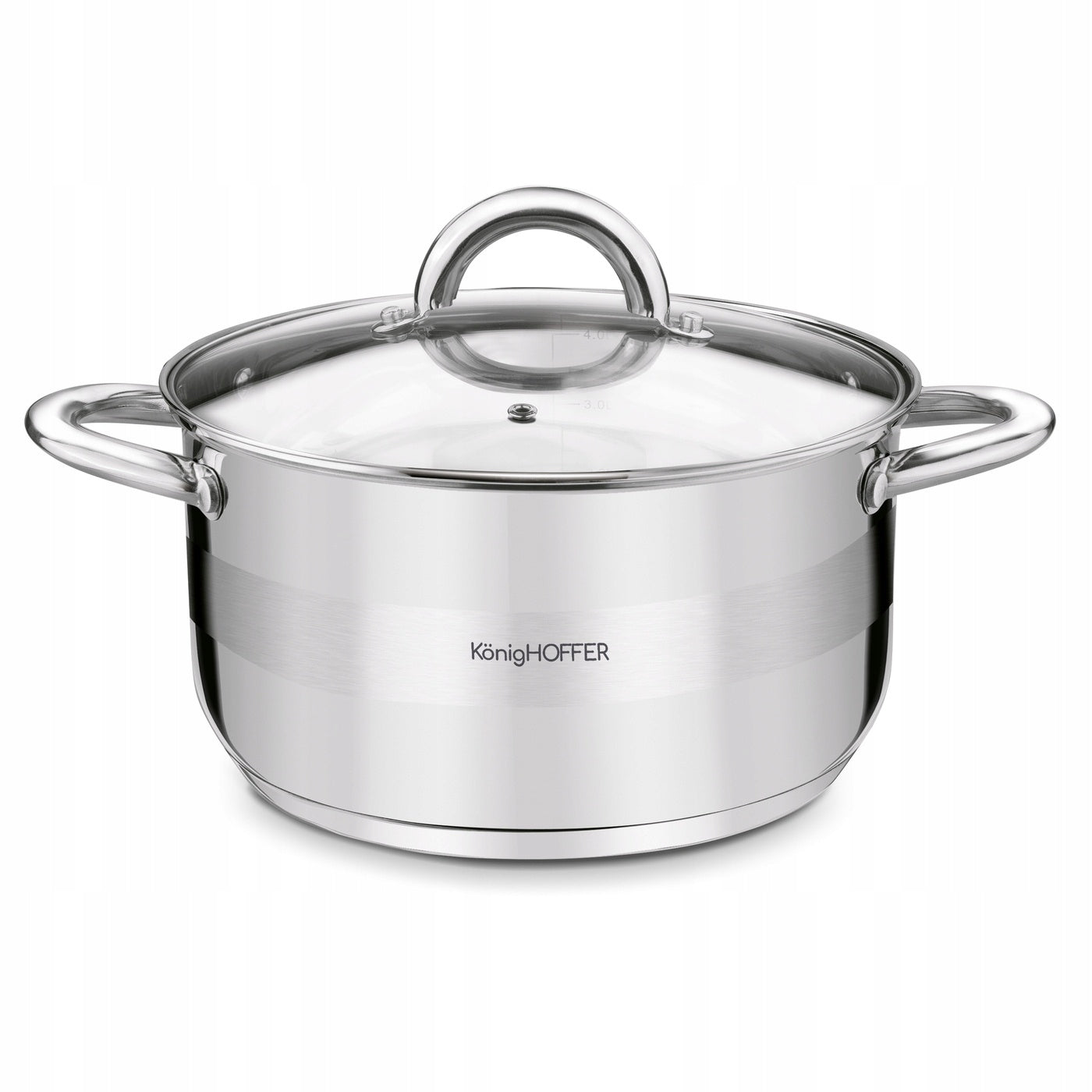 POT INDUCTION STEEL GAS Lid Solid Konighoffer Faro 4,7L 22cm