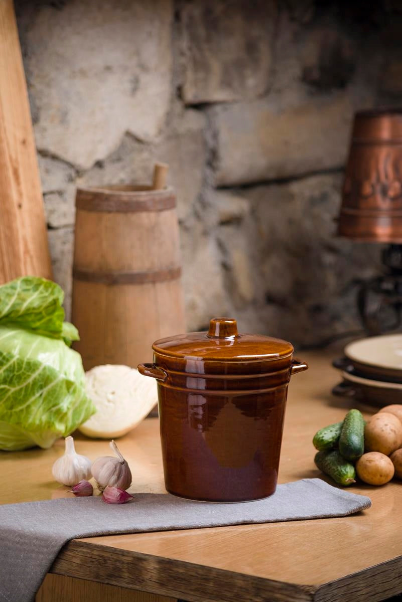POT + LID STONEWARE CRYSTAL 2,3 L Brand Perfect Home