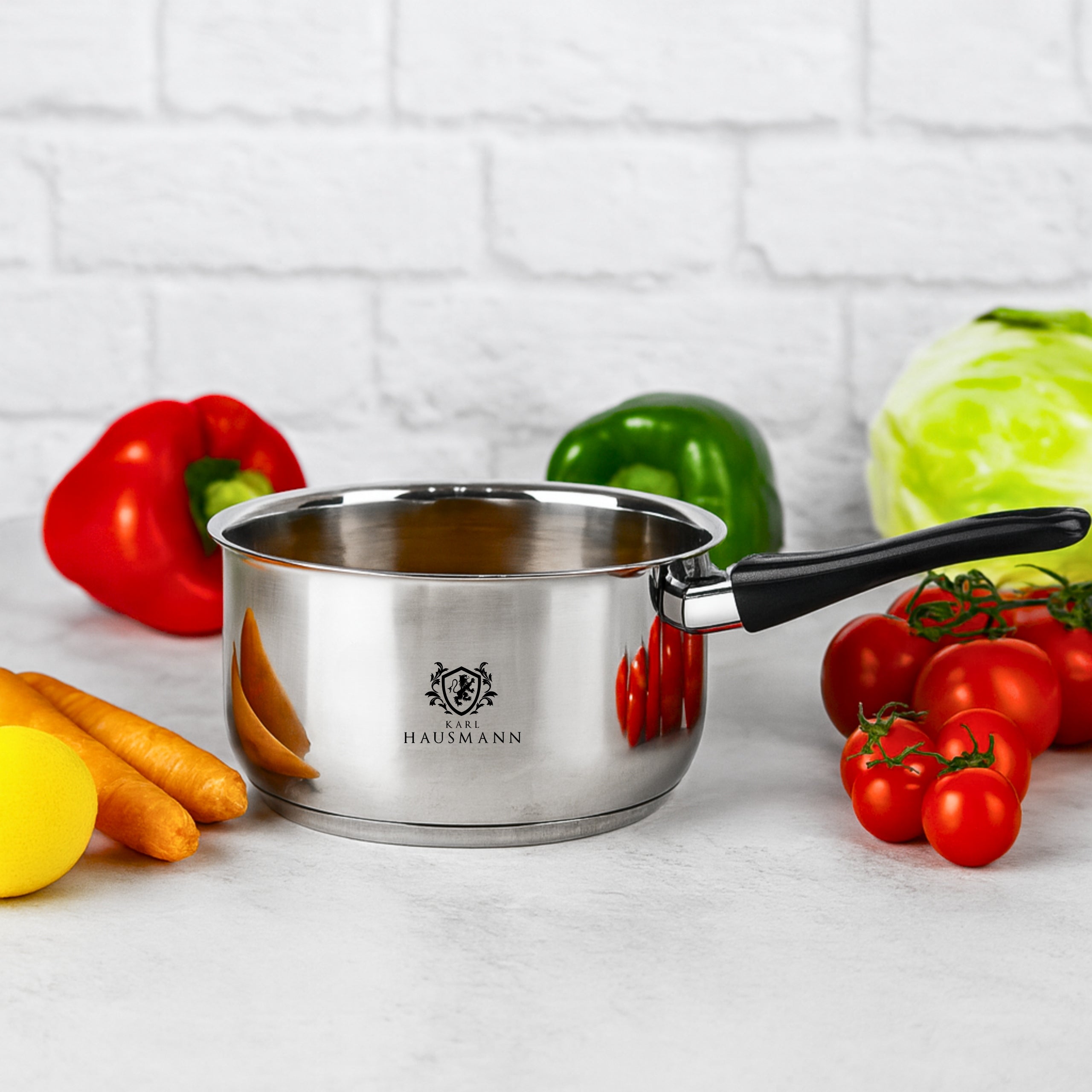 POT SAUCEPAN STEEL SAUCEPAN 0,6 HANDLE GAS INDUCTION STAINLESS STEEL 18/0 Packaging status original