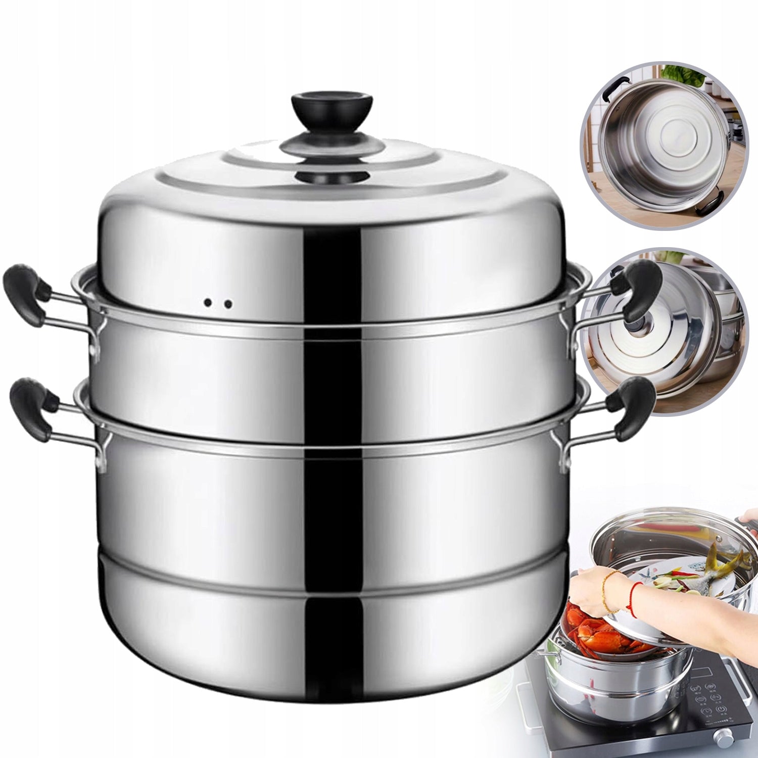 POT STEEL STEAMING CARTRIDGE STEAMER STEAMING CARTRIDGES LID