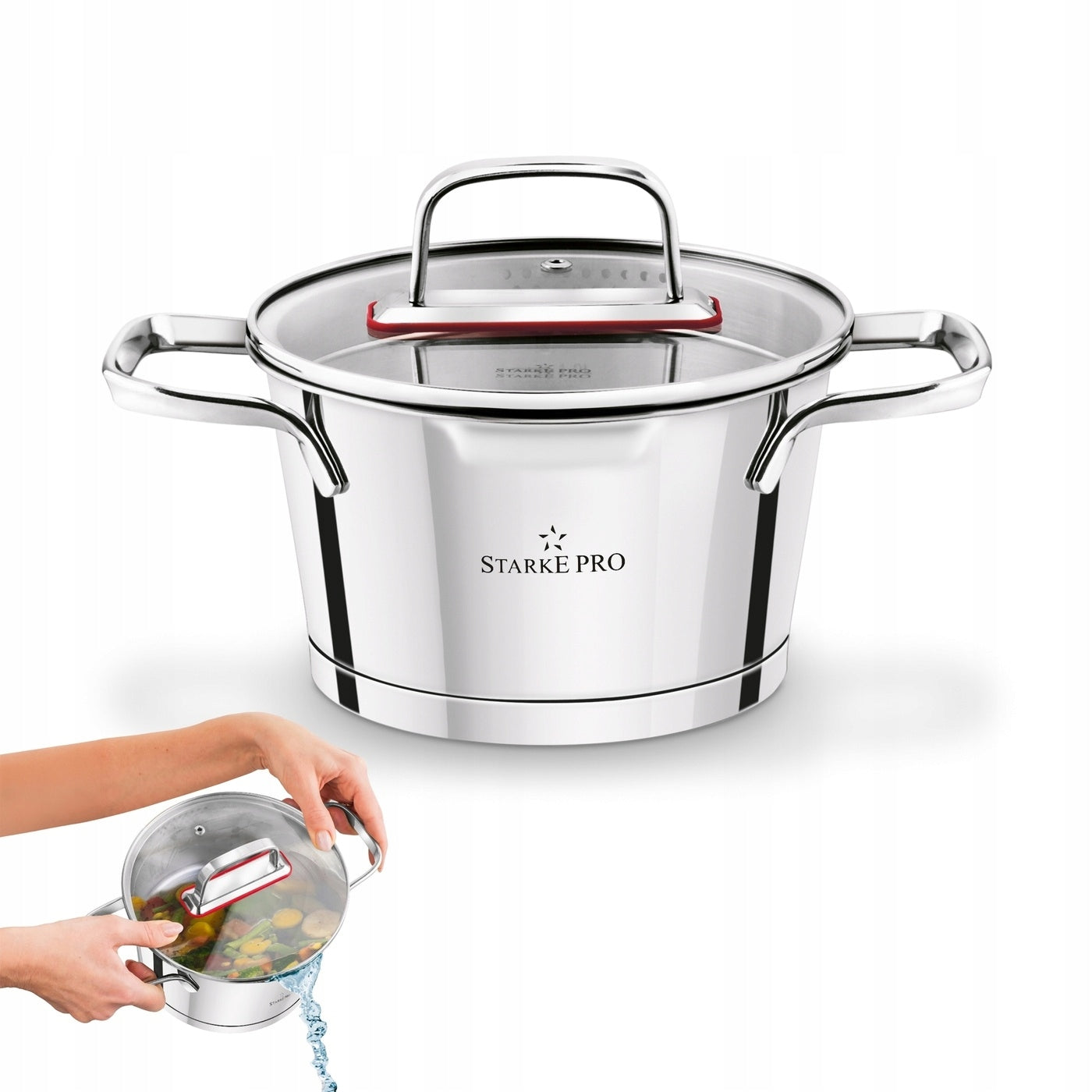 POT Steel INDUCTION STAINLESS STEEL Gas LARGE Starke Pro Speziale 1,6L 16cm