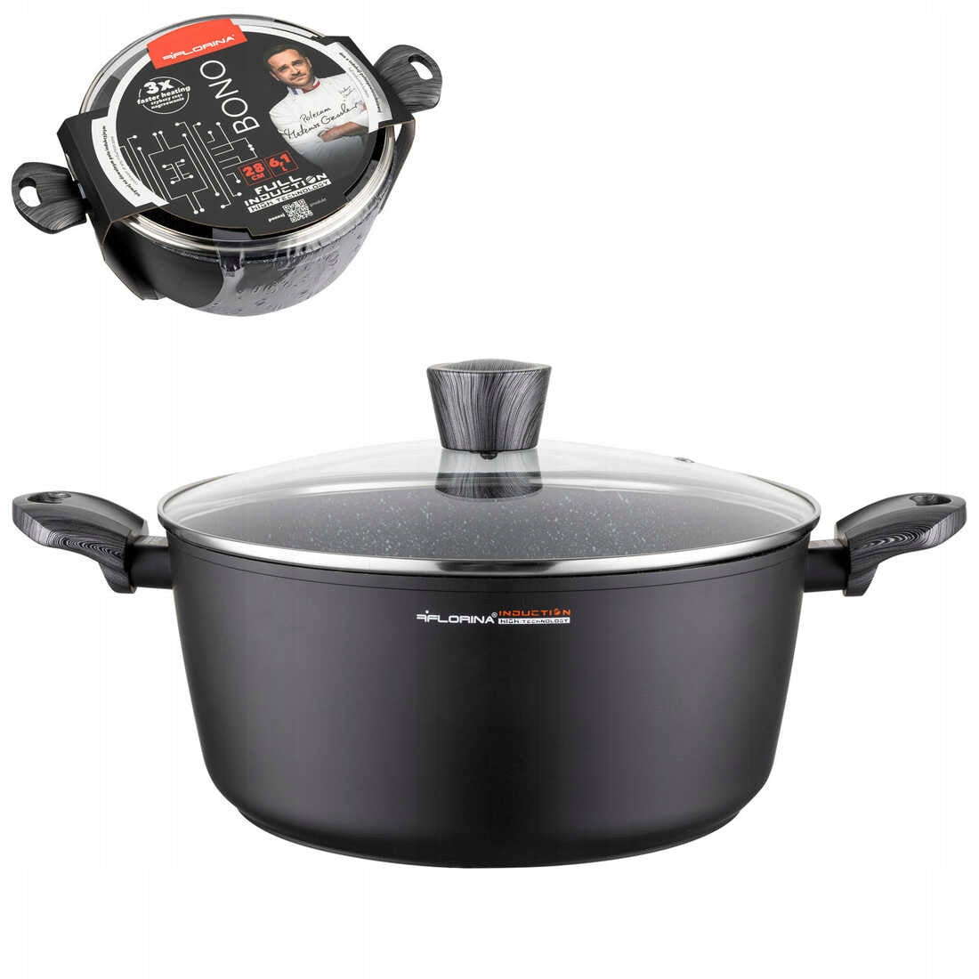 POT WITH LID BONO FLORINA 28 CM 6,1 L Capacity 6.1 l