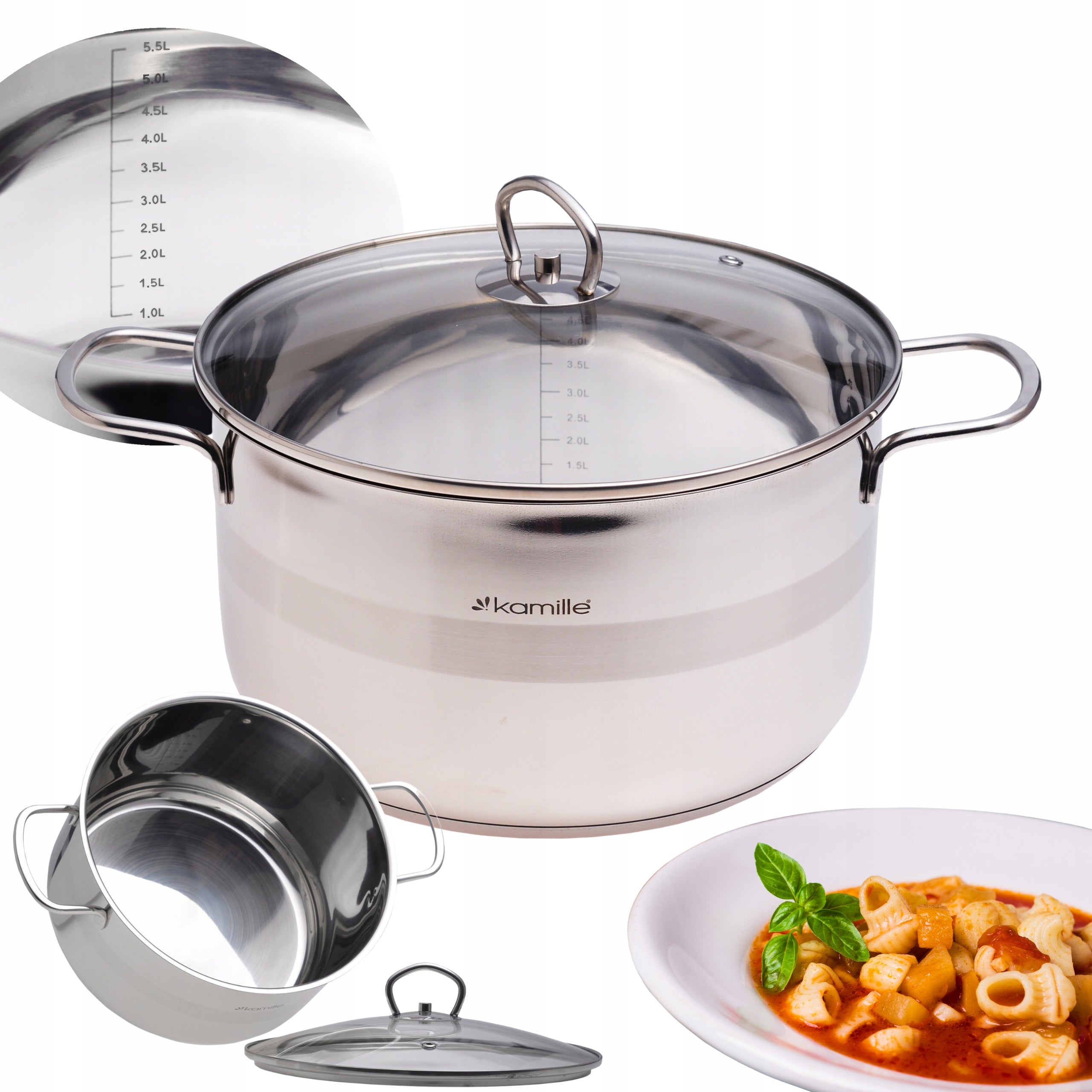 POT WITH LID, STEEL GAS, INDUCTION KAMILLE