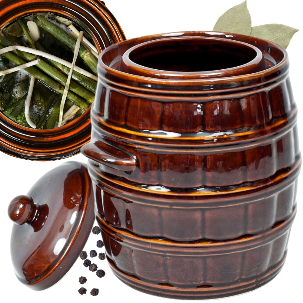 POT stoneware 8L BARREL for pickling cabbage CUCUMBERS HERMETIC COLLAR