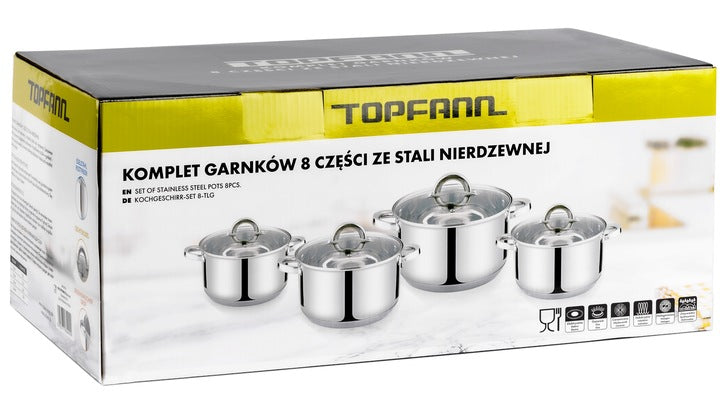 POTS INDUCTION SET OF POTS SET GAS 8EL SCOOP LARGE SMALL UNIVERSAL Manufacturer code TOP9999