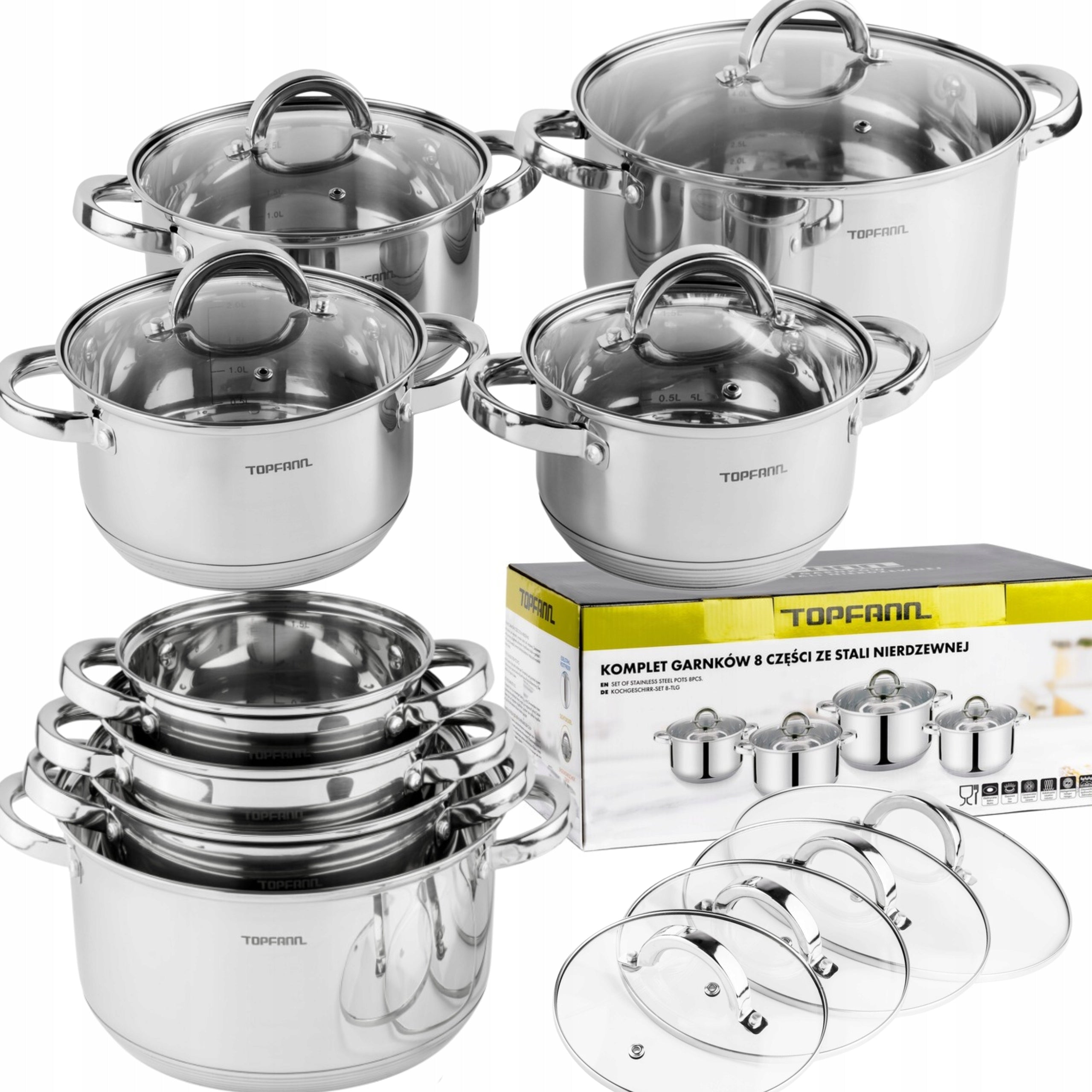 POTS INDUCTION SET OF POTS SET GAS 8EL SCOOP LARGE SMALL UNIVERSAL