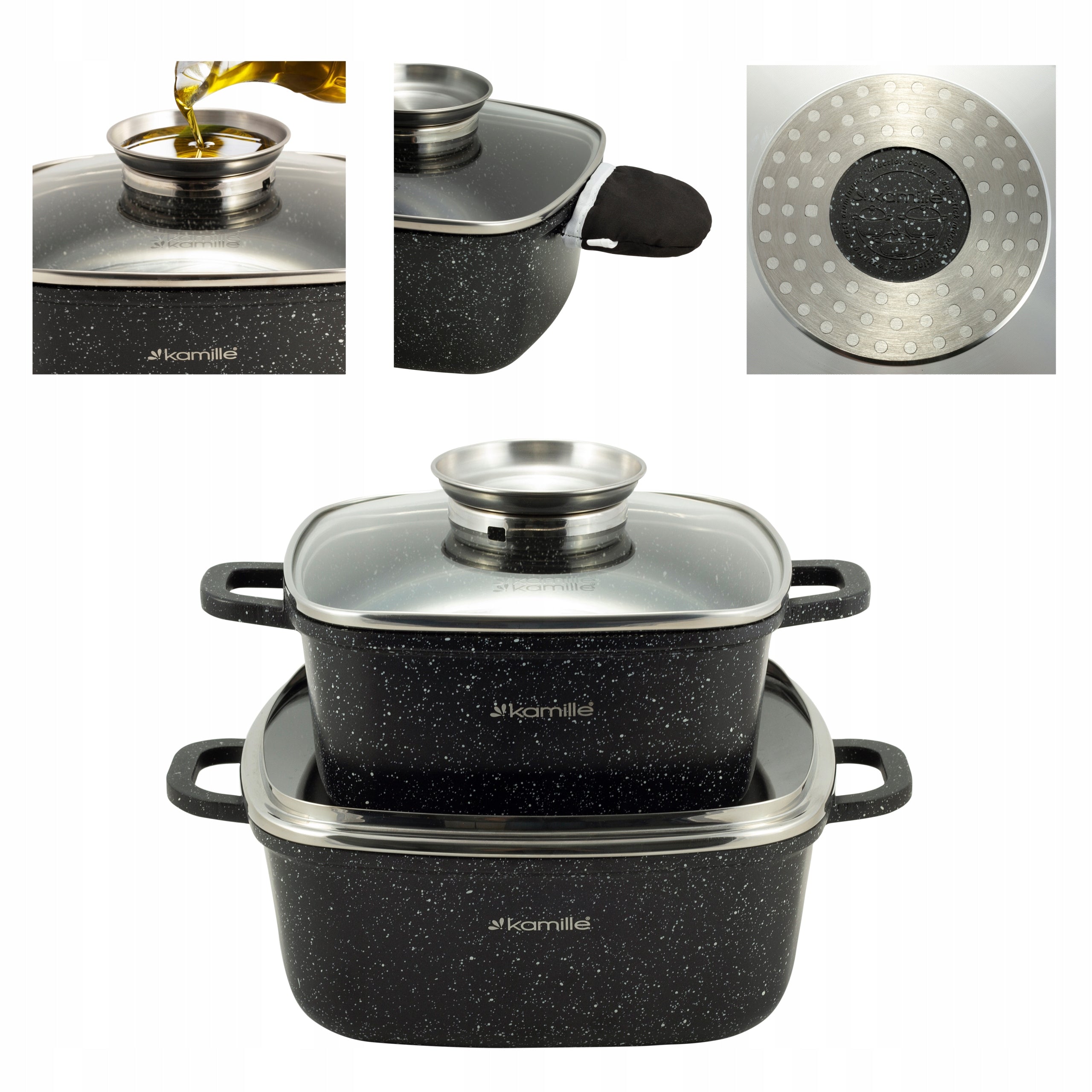 POTS SET OF MARBLE POTS 6 EL INDUCTION GAS KAMILLE EAN (GTIN) 5903148927619