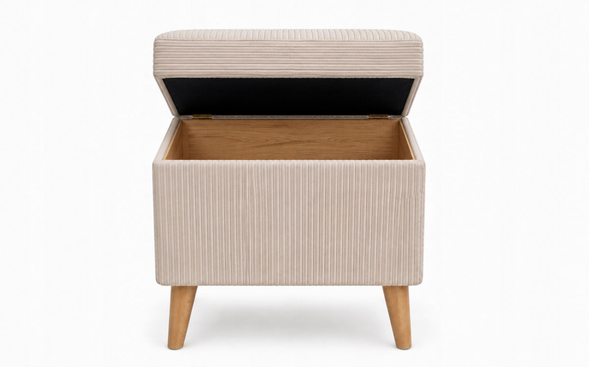 POUF OPENING WITH CONTAINER FOOTREST LIVING ROOM 36X36 CORDUROY BEIGE Z1 Manufacturer code 5432