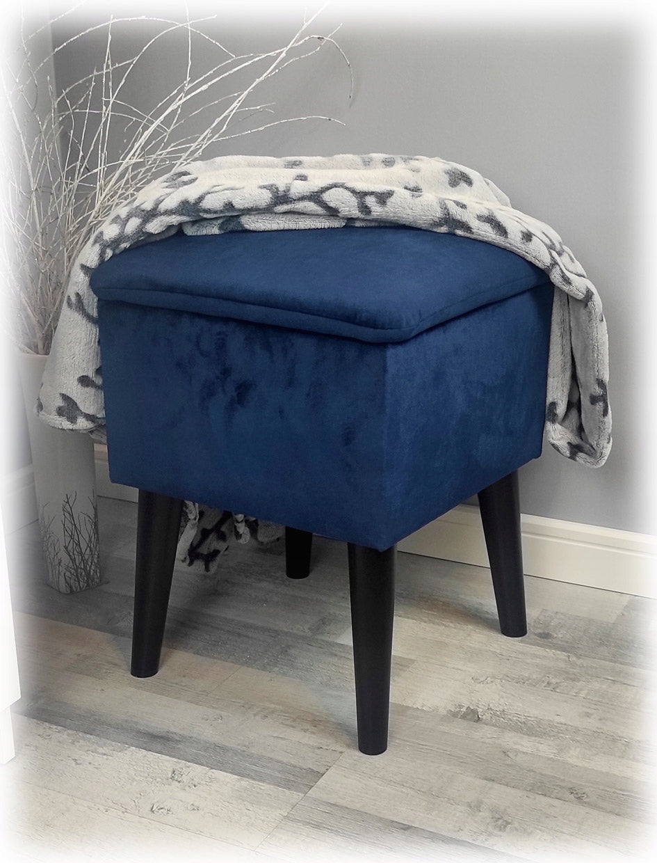 POUF SCANDINAVIAN WITH STORAGE NAVY BLUE CONTAINER