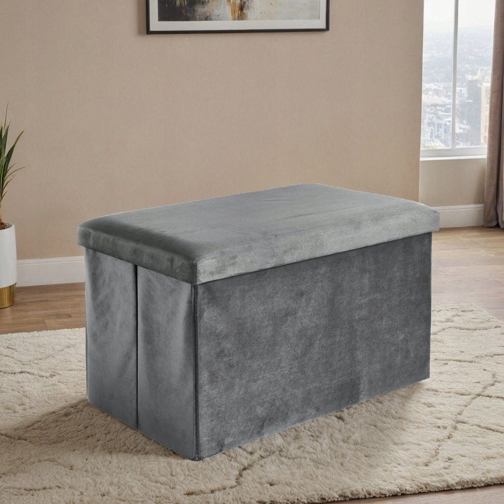 POUF VELOUR OPENING FOLDING CHEST CONTAINER WITH STORAGE LOFT r. XL Packaging status original