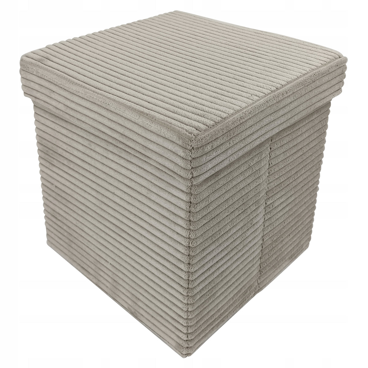 POUF WITH STORAGE SEAT UPHOLSTERED CORDUROY ELEGANT LAMPS TAUPE BEIGE EAN (GTIN) 5907368782980