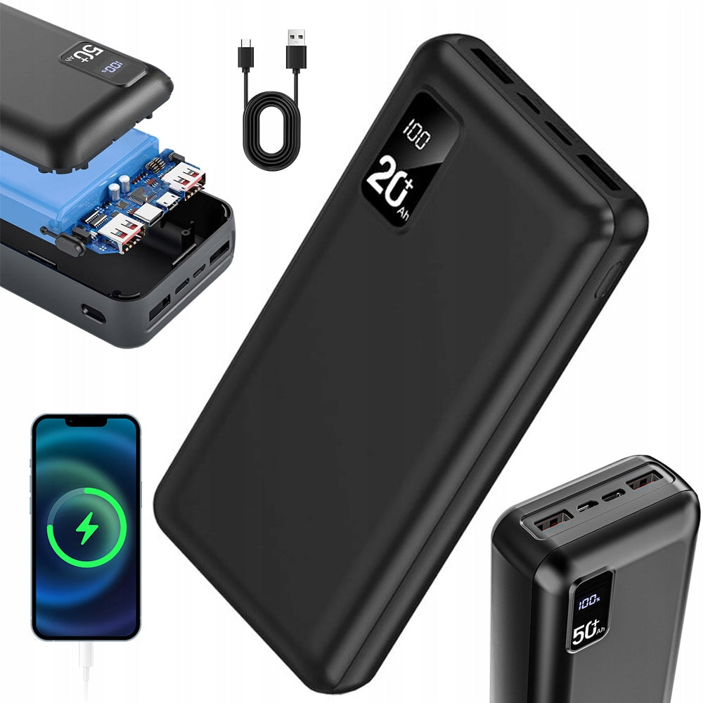 POWER BANK 50000MAH 22.5W 3 PORTS FAST CHARGING MOBILE PHONE PD USBC