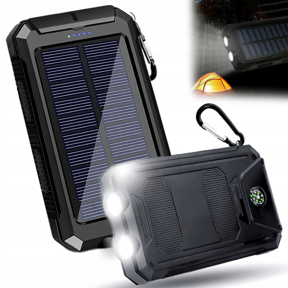 POWER SOLAR BANK 30000MAH BUILT-IN COMPASS WATERPROOF 2x USB Battery capacity 30000 mAh