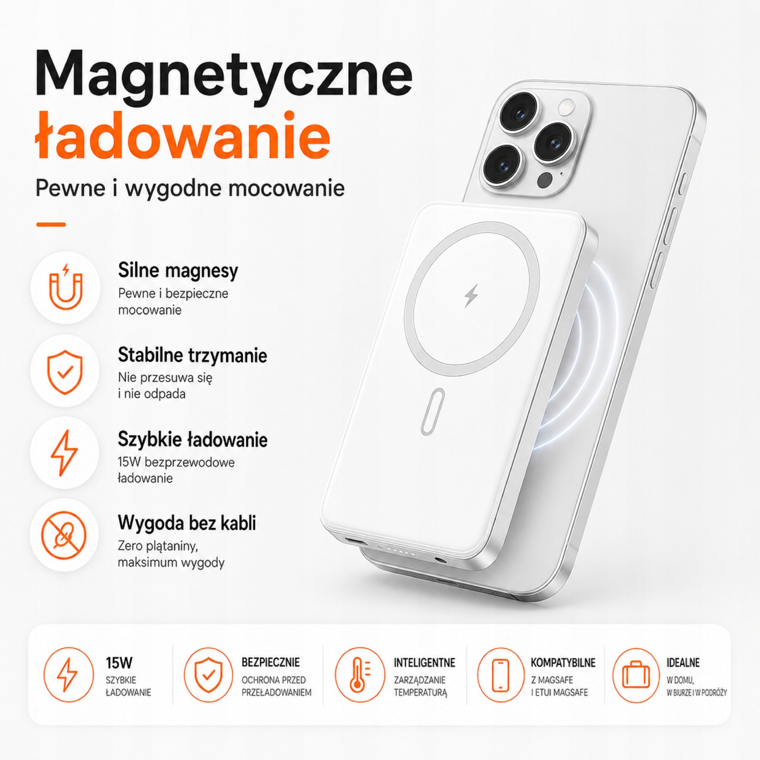POWERBANK 10000mAh 15W MAGNETIC INDUCTION POWER BANK FOR IPHONE USB-C Packaging status original