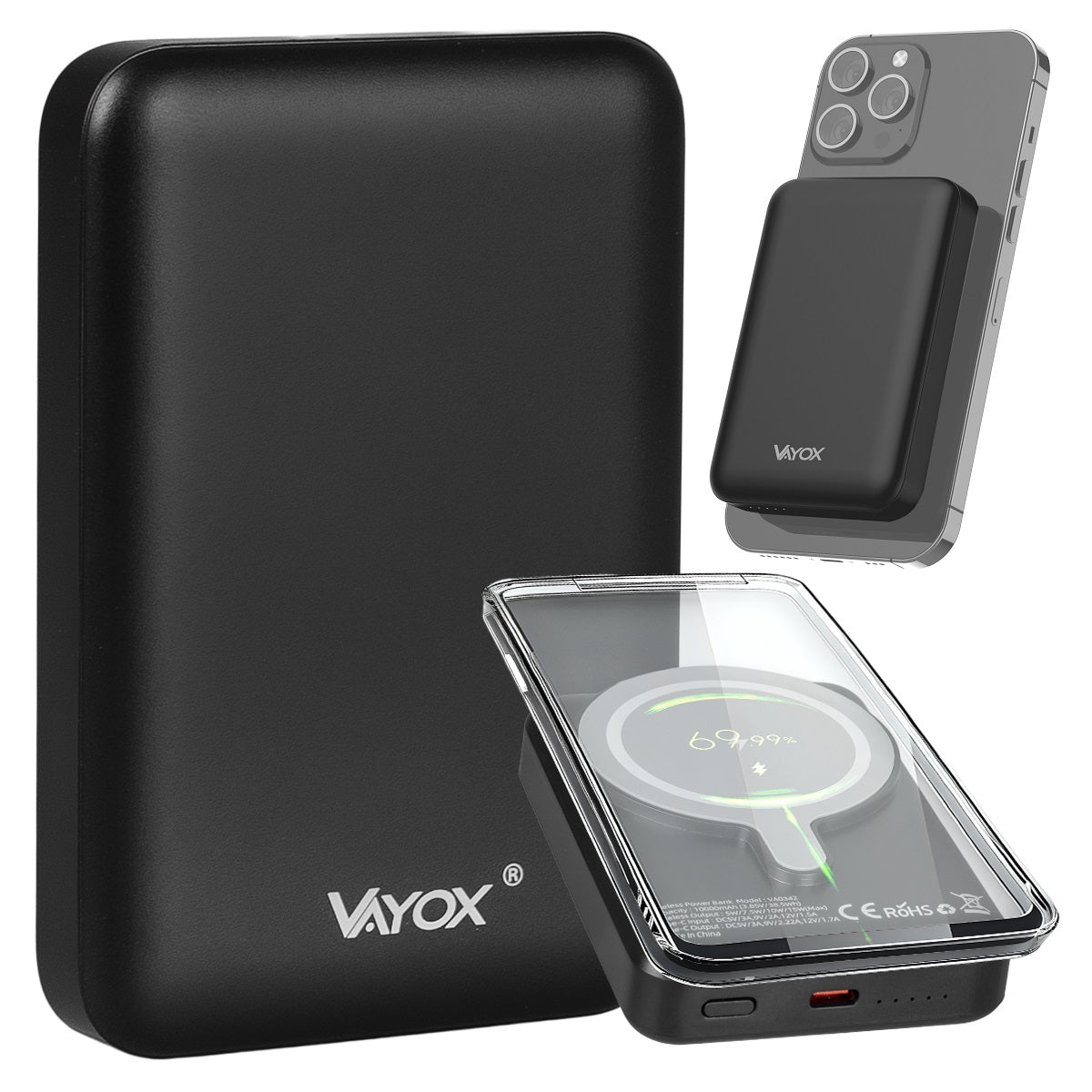 POWERBANK 10000mAh WITH MAGSAFE INDUCTION FAST 20W USB C POWER BANK VAYOX