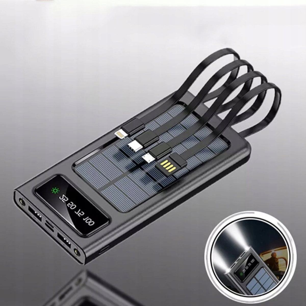 POWERBANK 20000 mAh SOLAR UNIVERSAL USB FLASHLIGHT Battery capacity 20000 mAh