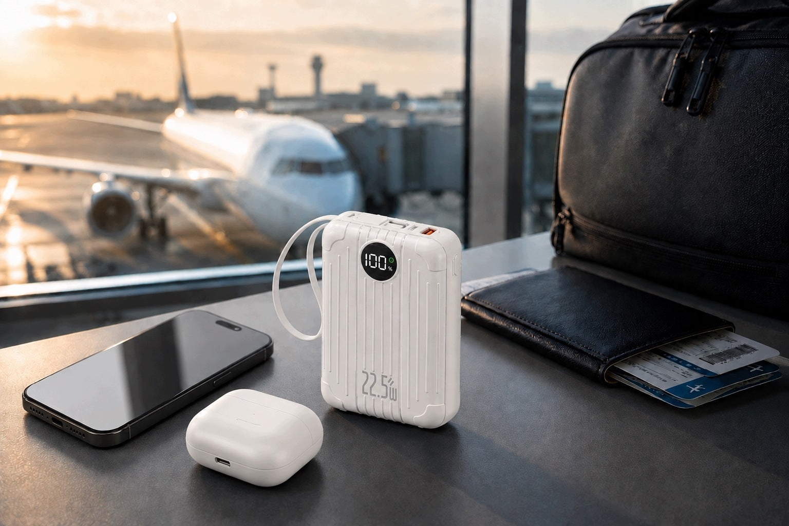 POWERBANK 20000mAh VOPTIX CK-064 22.5W LCD 2KABLE USBC LIGHTNING PD AIRPLANE Packaging status original