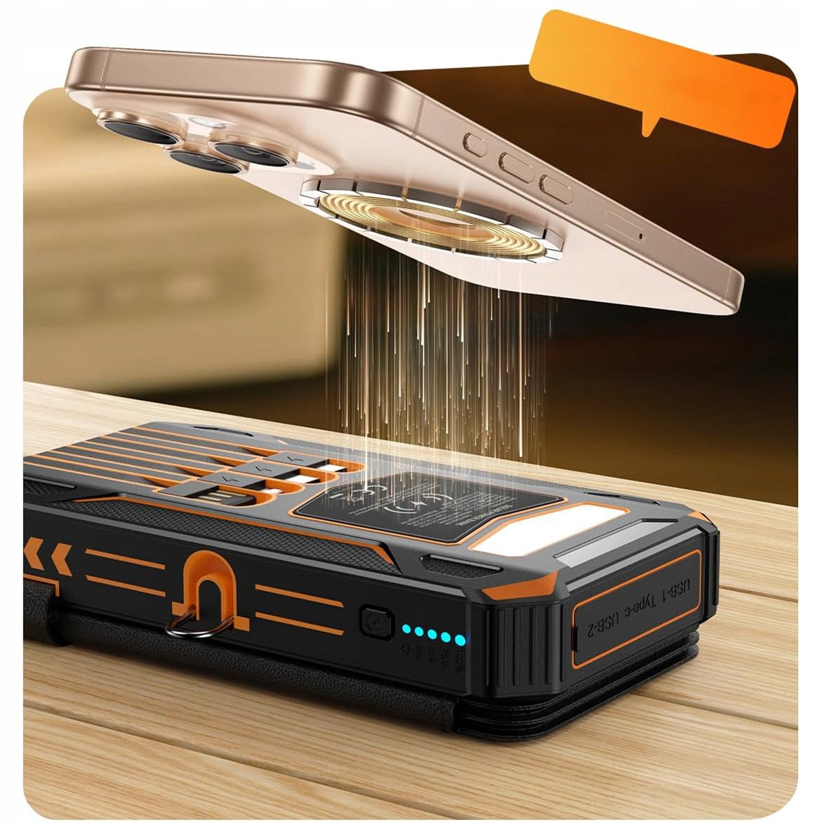 POWERBANK 27000mAh SOLAR UNIVERSAL2 x USB FLASHLIGHT Battery type lithium-polymer