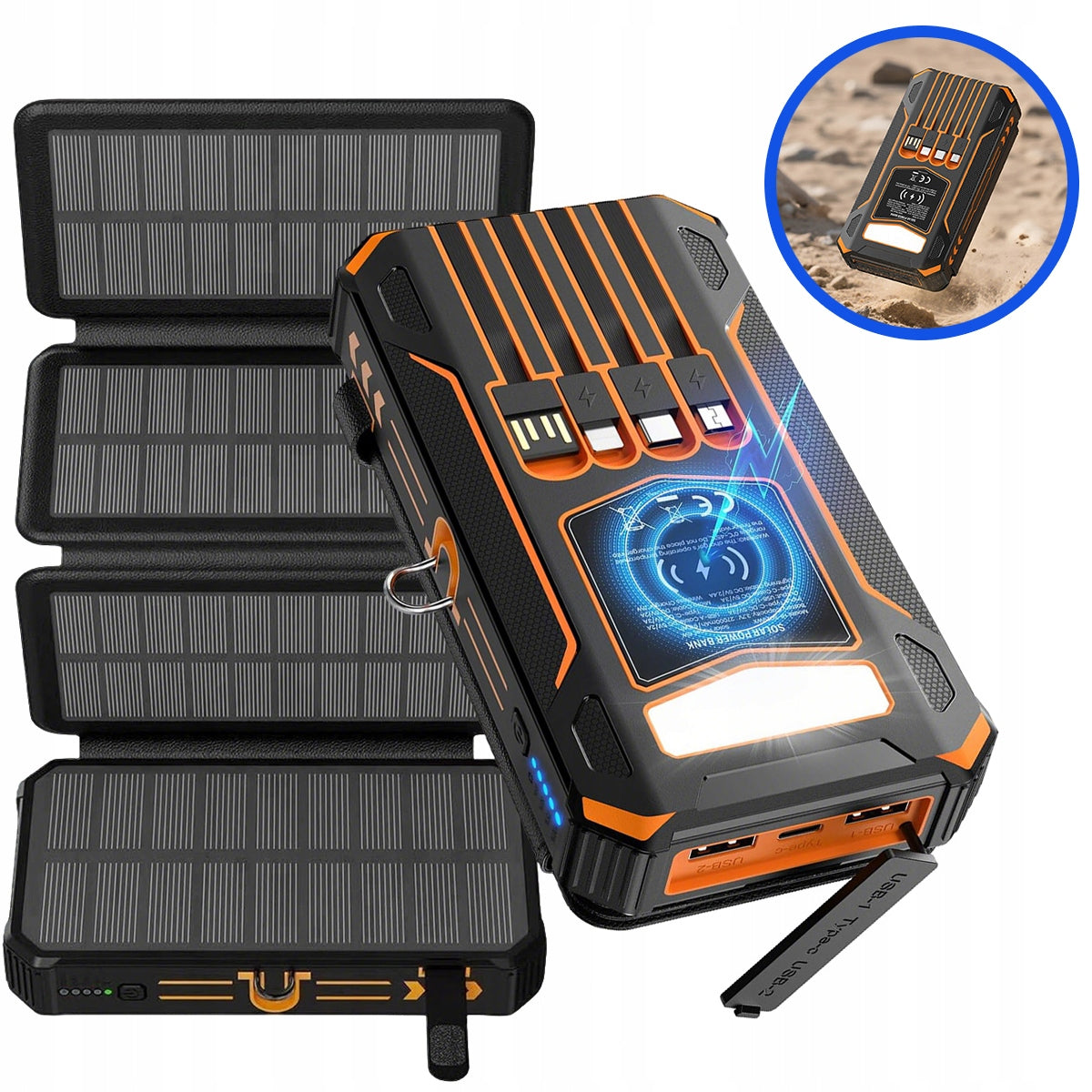 POWERBANK 27000mAh SOLAR UNIVERSAL2 x USB FLASHLIGHT