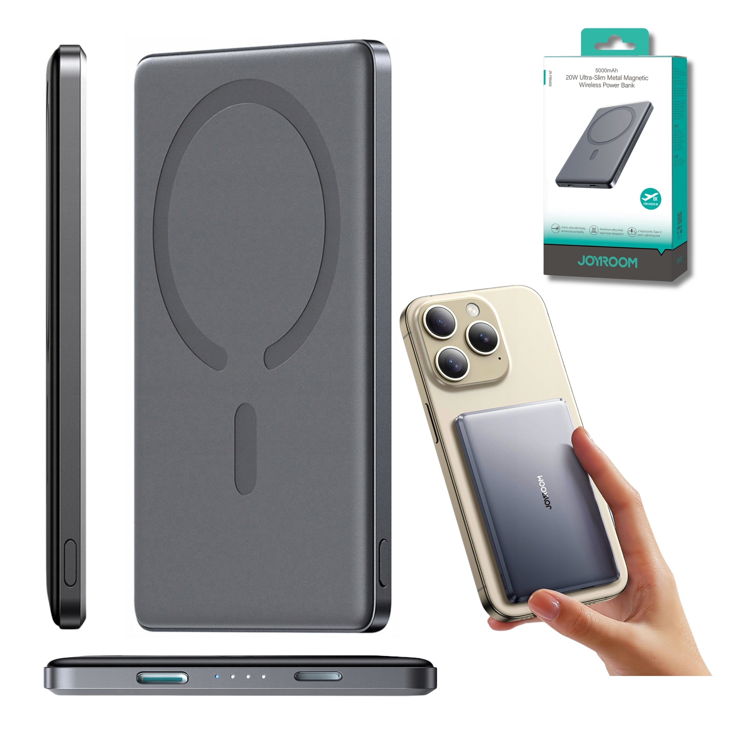 POWERBANK 5000mAh MAGNETIC INDUCTION WITH MAGSAFE 20W THIN POWER BANK