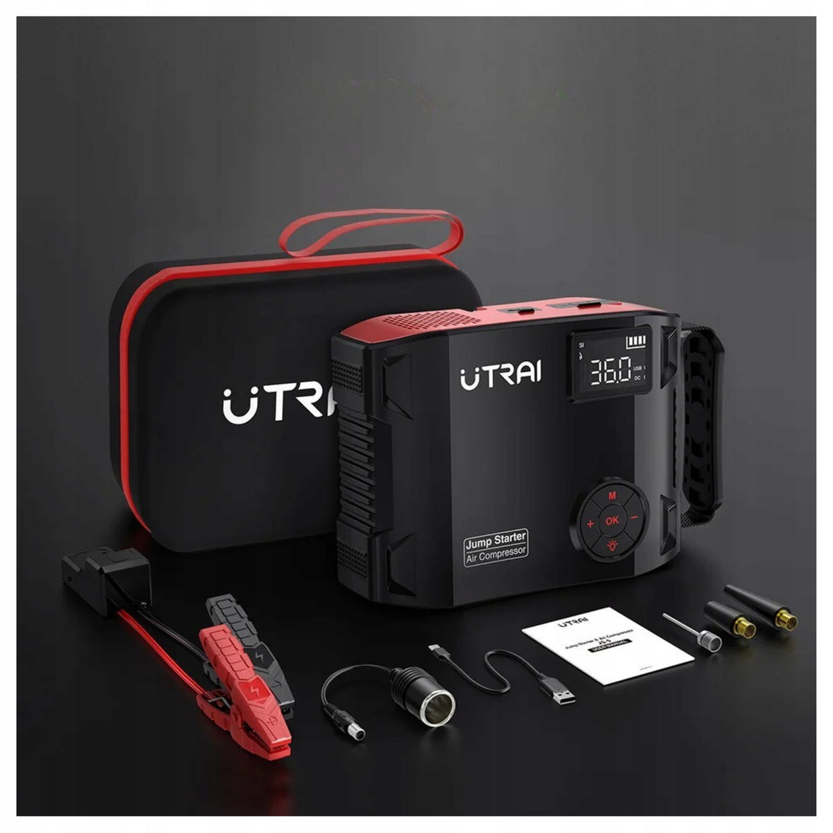 POWERBANK FOR STARTING A CAR WITH A COMPRESSOR POWERFUL STARTING DEVICE Manufacturer code BOOSTER JUMP STARTER BUSTER POWERBANK BUSTER