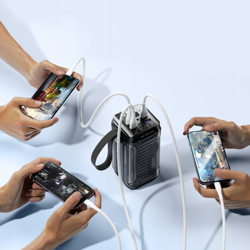 POWERBANK POWER BANK with 50000mAh 4xUSB USB-C Cables FAST CHARGING Manufacturer code SZYBKI Powerbank POWER BANK 50000mAh FPB50BL