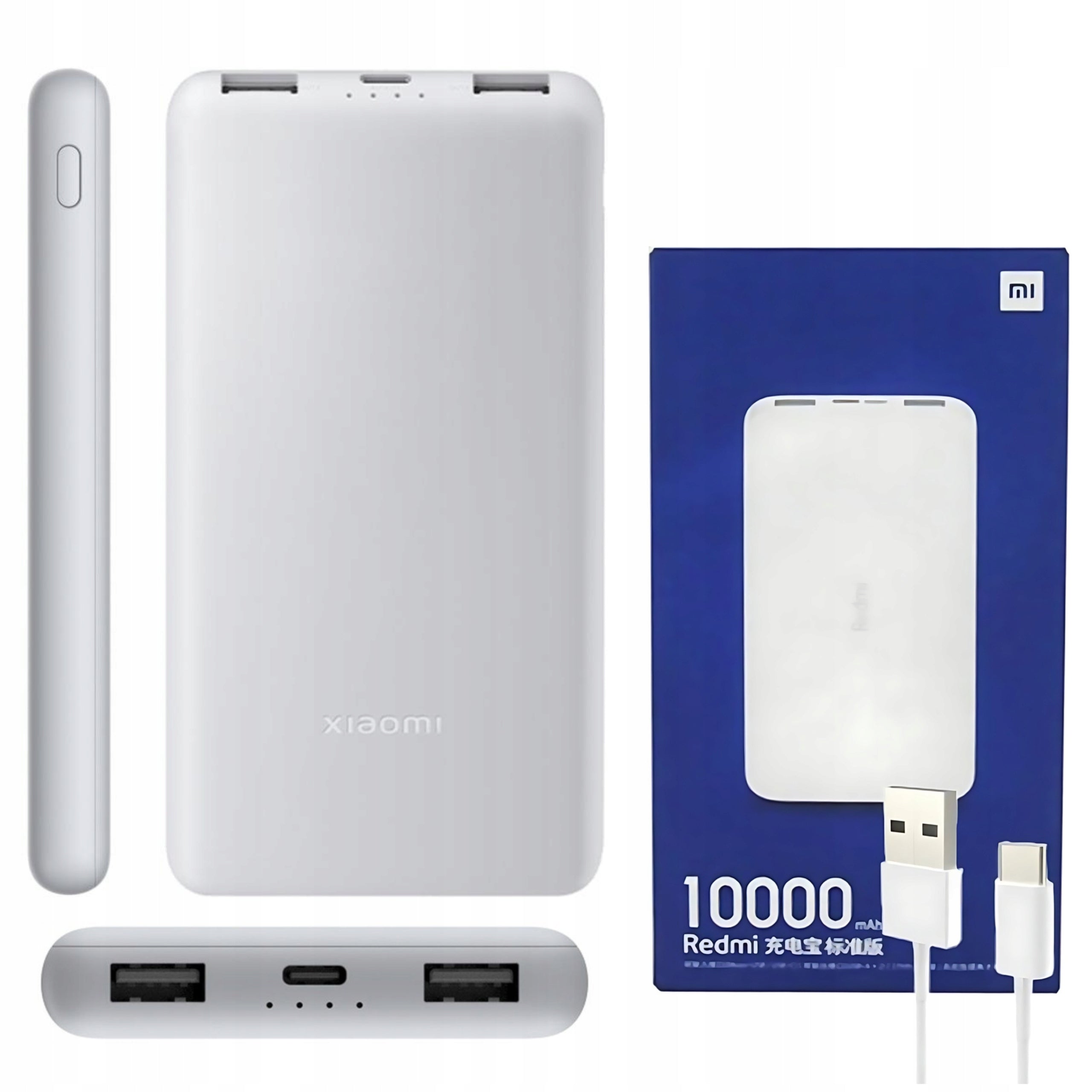 POWERBANK XIAOMI 10000mAh WHITE PORTABLE CHARGER FOR HOME TRAVEL