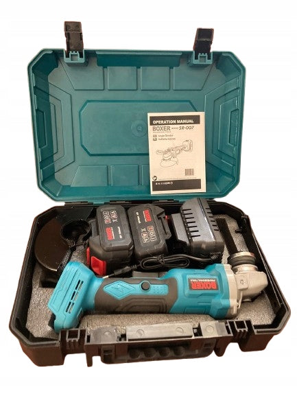 POWERFUL ANGLE GRINDER Cordless BOXER 5Ah 125mm Case + 2 x AKU 48V Series akumulatorowa szlifierka kątowa