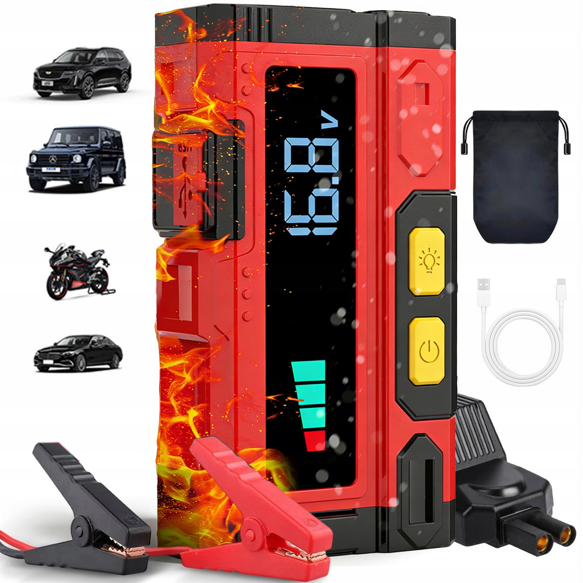 POWERFUL BOOSTER START JUMP STARTER DEVICE COMPRESSOR 1000A