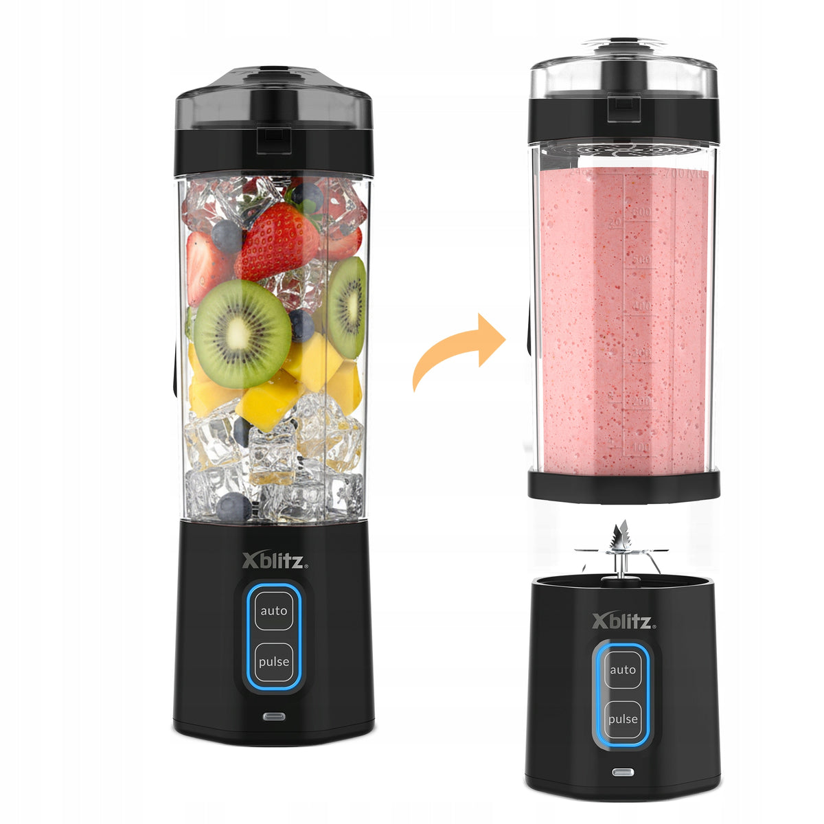 POWERFUL Blender Portable Cordless Cup Mixer 360W 700ml SMOOTHIE Manufacturer code Xblitz iRon MOCNY Blender mikser przenośny
