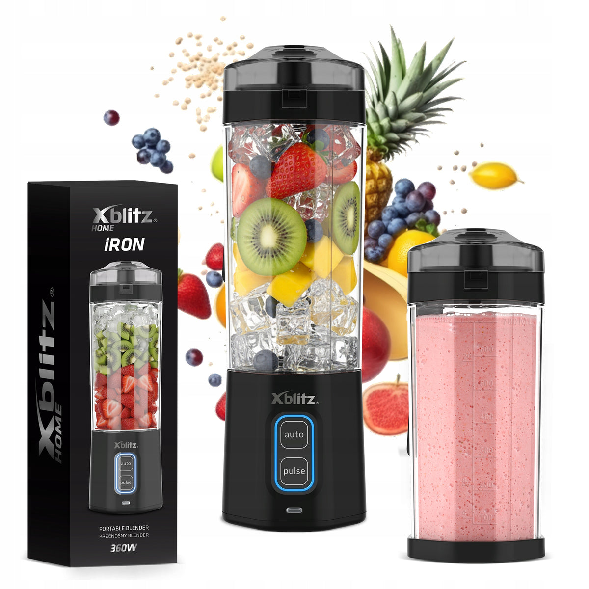 POWERFUL Blender Portable Cordless Cup Mixer 360W 700ml SMOOTHIE