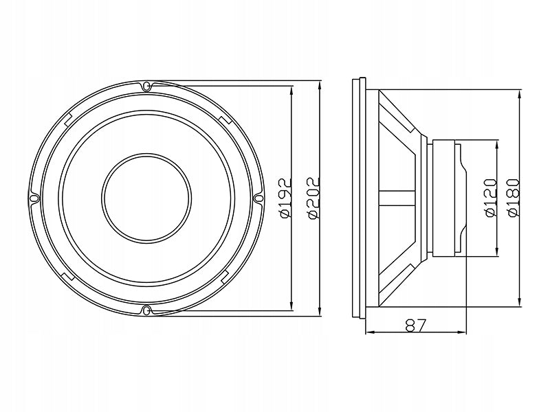 POWERFUL CAR WOOFER 300W 4Ohm WOOFER 8" BASS 200mm EAN (GTIN) 5900804055990