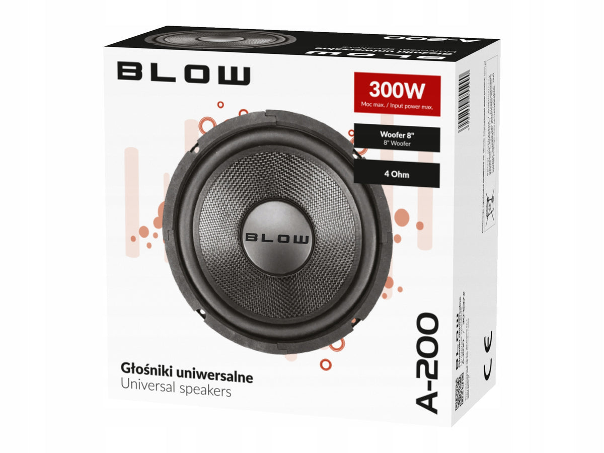 POWERFUL CAR WOOFER 300W 4Ohm WOOFER 8" BASS 200mm Manufacturer code 30-537#