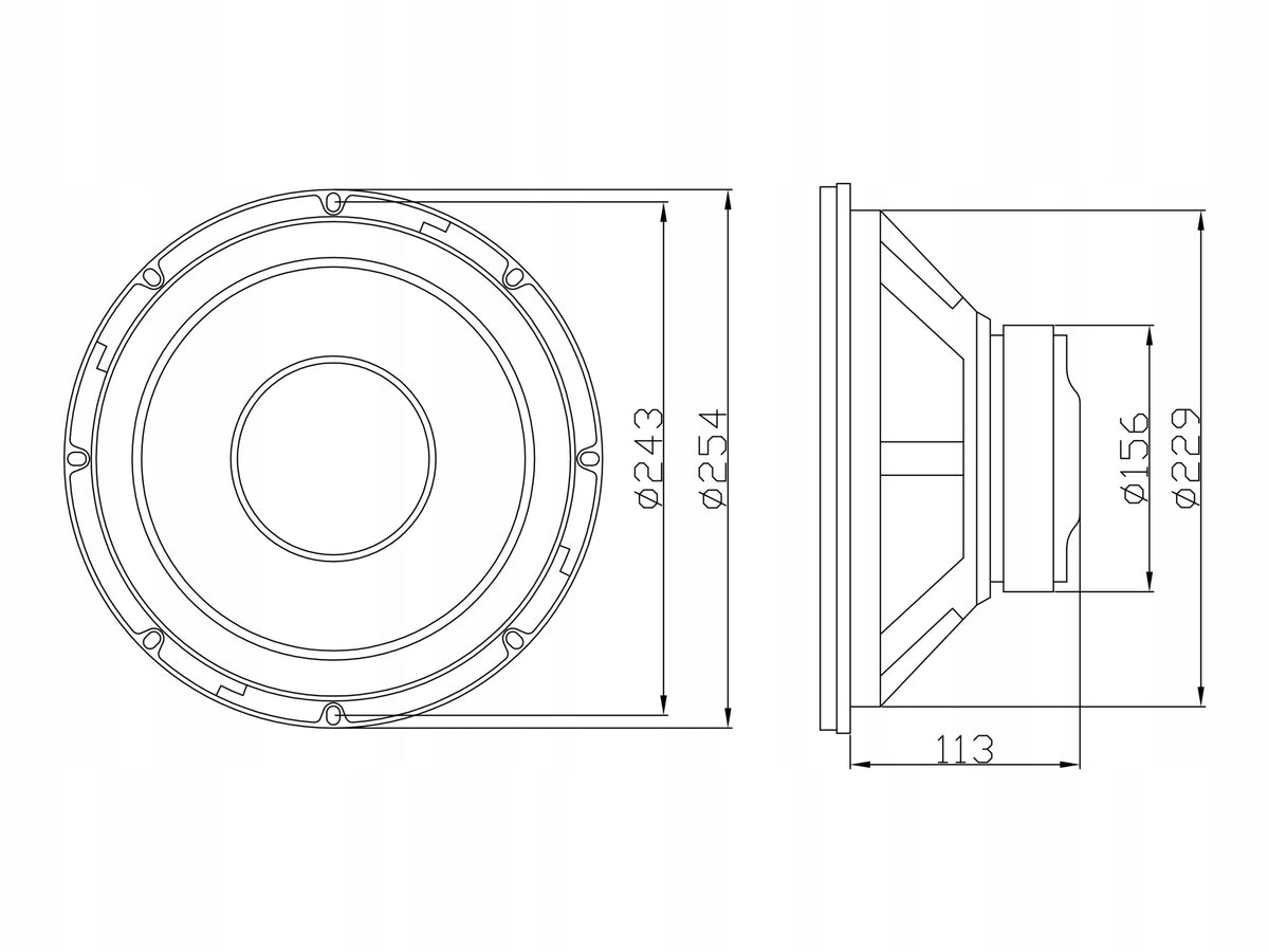 POWERFUL CAR WOOFER 400W 4Ohm WOOFER 10" BASS 250mm Manufacturer code 30-538