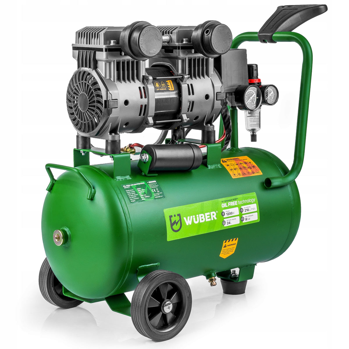 POWERFUL COMPRESSOR AIR COMPRESSOR 8 BAR 1200W TWO-PISTON OIL-FREE 24L Manufacturer code 45122WBR