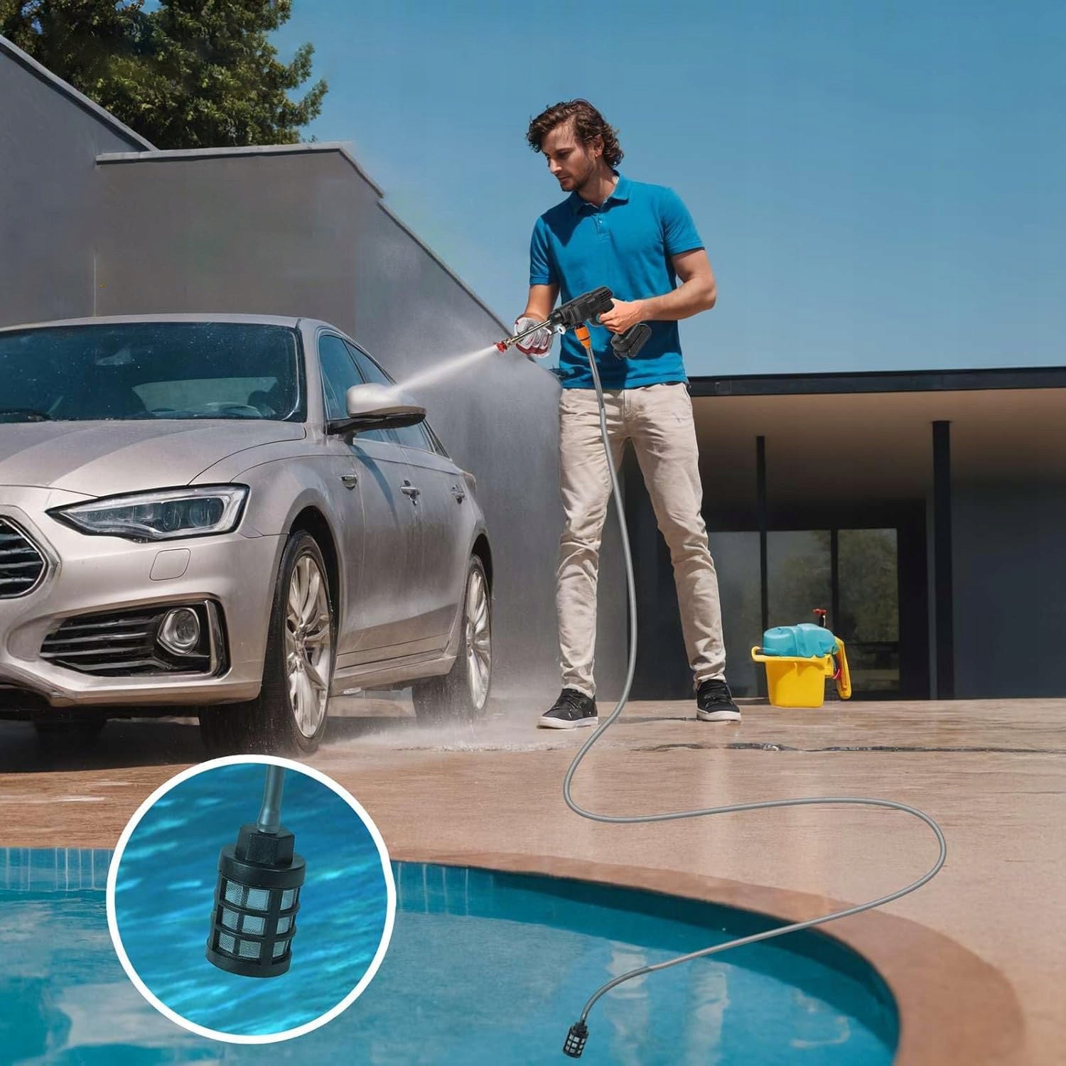 POWERFUL CORDLESS PRESSURE WASHER 200BAR 88VF + 2X AKU Model KPW21