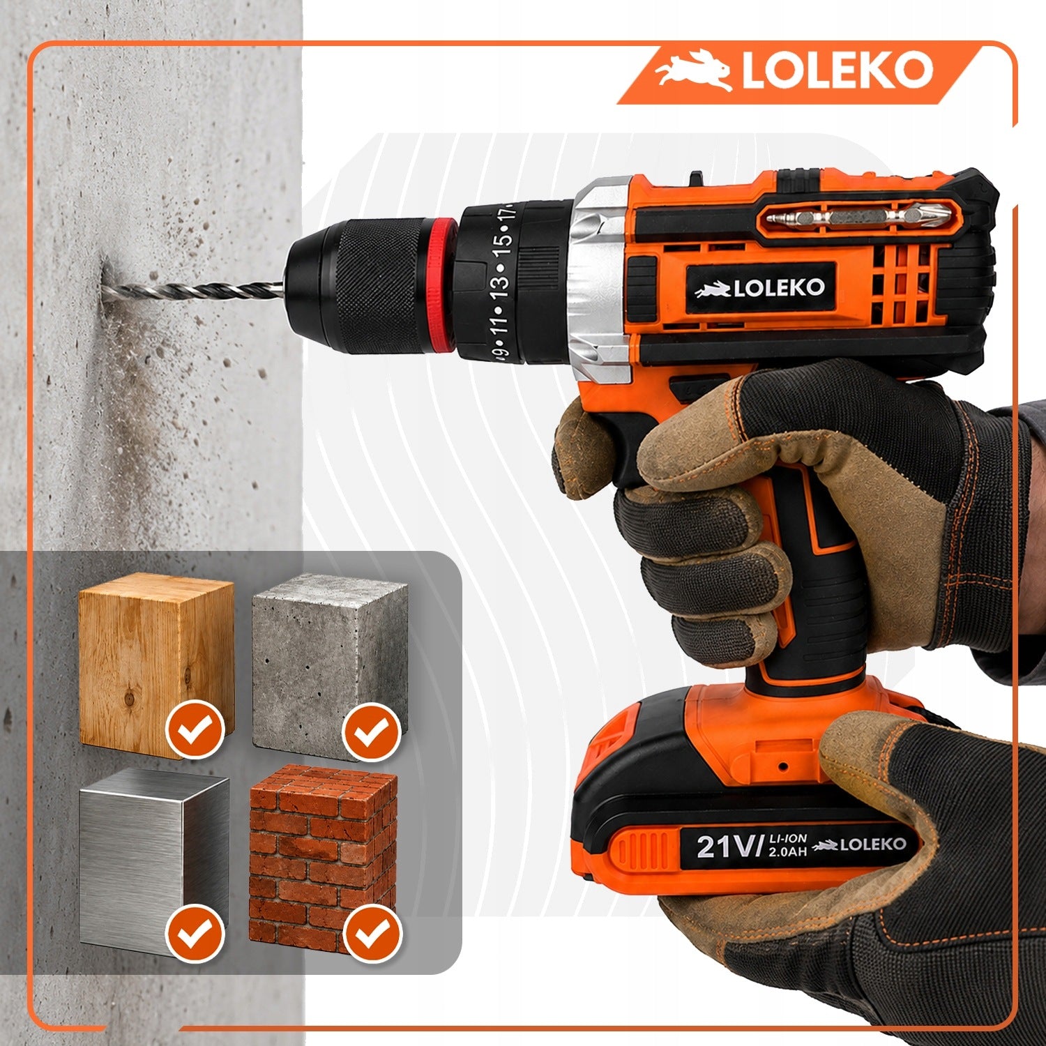 POWERFUL CORDLESS SCREWDRIVER IMPACT DRILL CASE SET 2X AKU 21V Manufacturer code WIERTARKO WKRĘTARKA AKUMULATOROWA LOLEKO