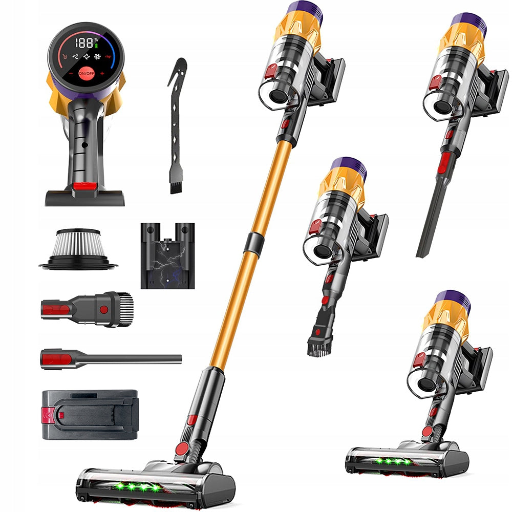 POWERFUL CORDLESS VERTICAL CYCLONE VACUUM CLEANER 550W LED BACKLIGHT
