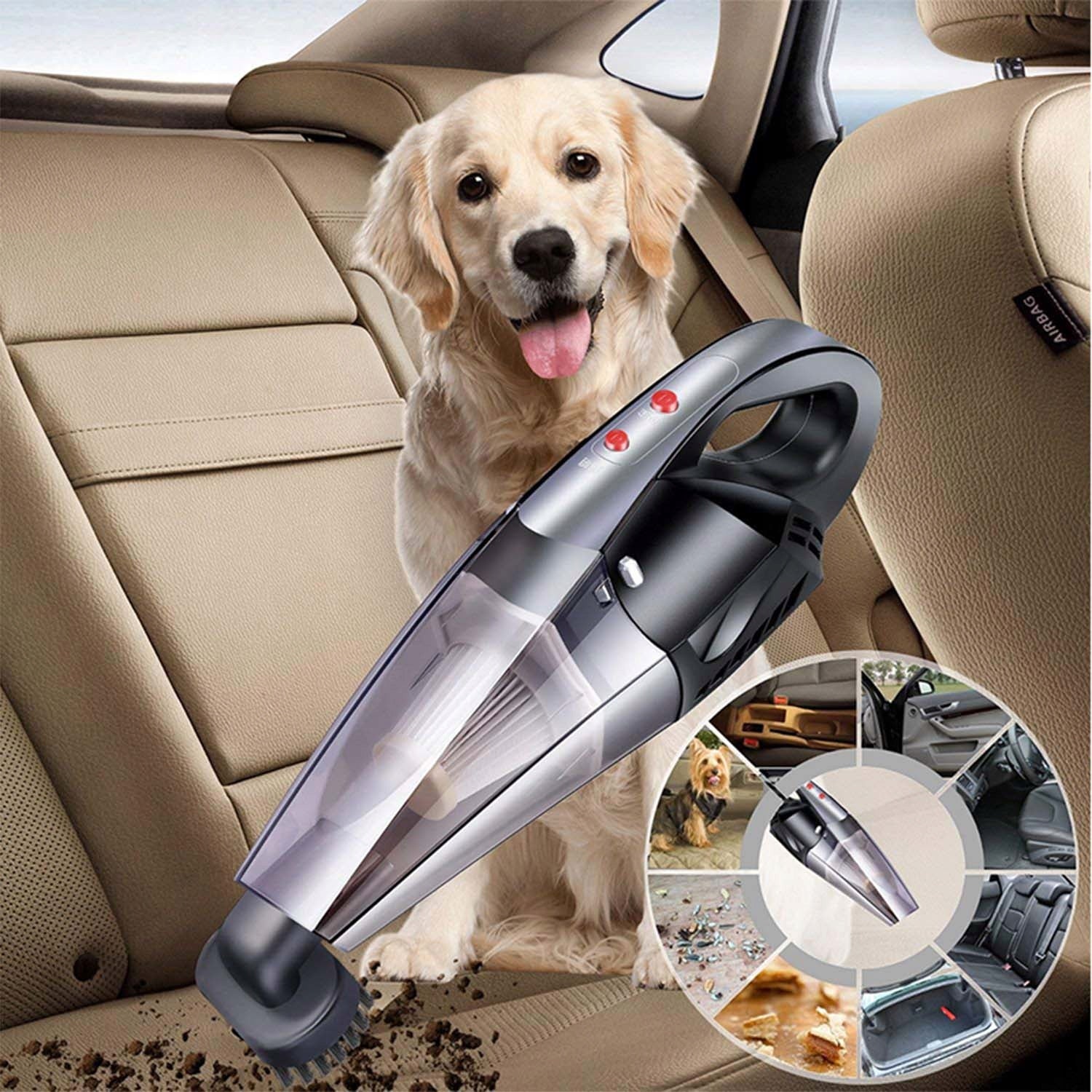 POWERFUL Car Vacuum Cleaner with Flashlight HEPA Filter 12V 120W + Bag and Tips Manufacturer code odkurzacz ręczny zestaw do samochodu auta pro