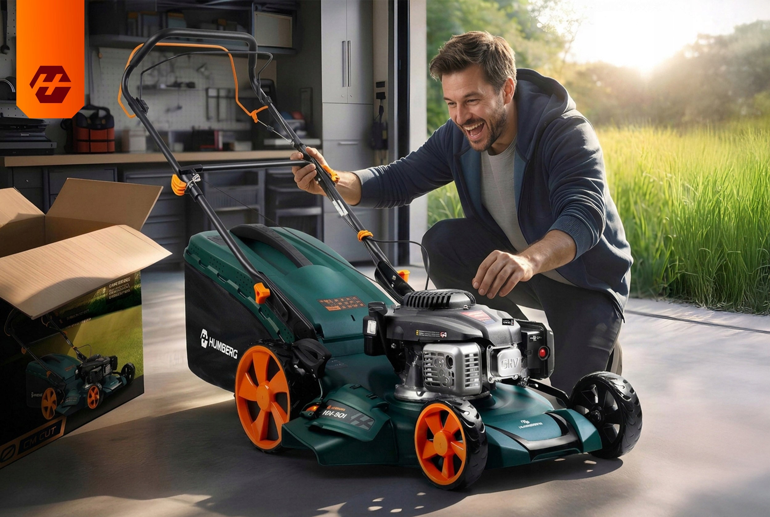 POWERFUL DIESEL MOWER WITH DRIVE 51cm 70l LONCIN 196cc MODEL 2026 + OIL Brand HUMBERG