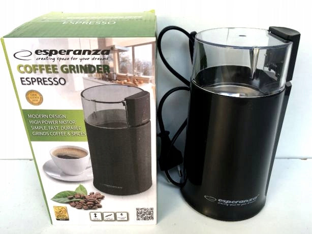 POWERFUL ELECTRIC COFFEE GRINDER BLACK Batteries included no