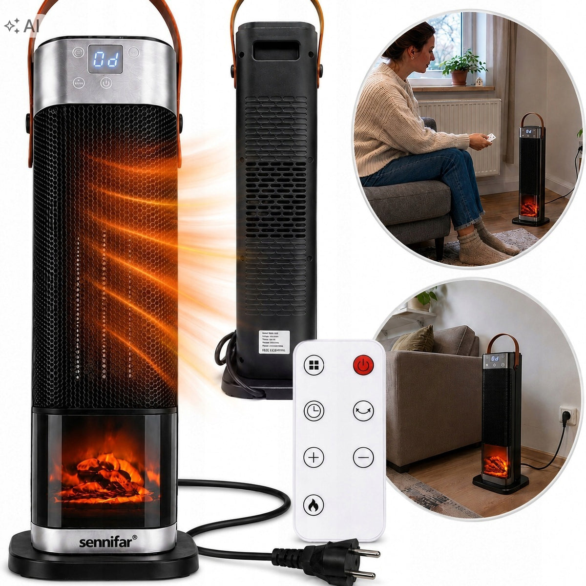 POWERFUL FAN HEATER COLUMN HEATER 2000W CERAMIC ECONOMICAL