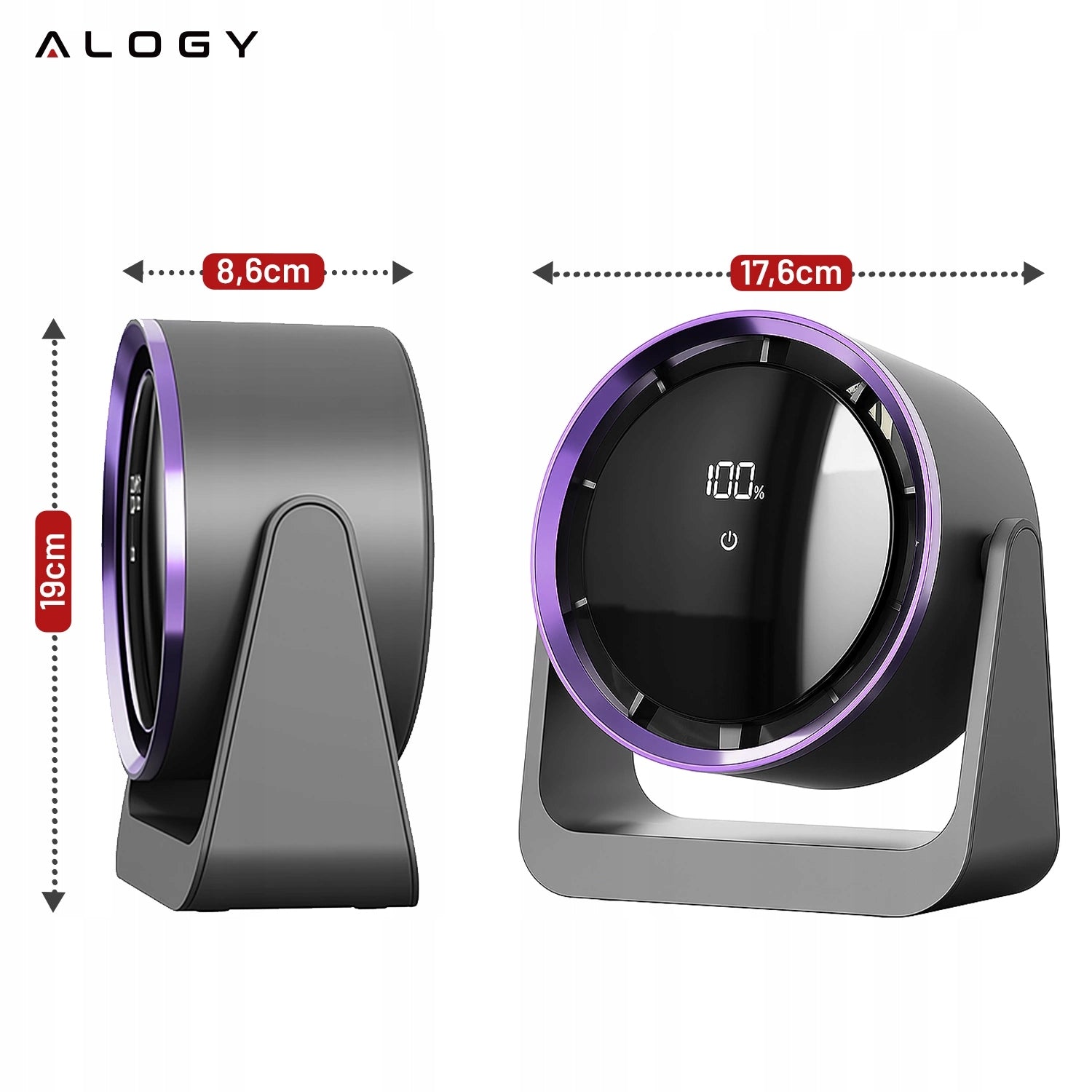 POWERFUL FAN SILENT ROTARY DESK FAN 5 MODES LED DISPLAY Packaging status original