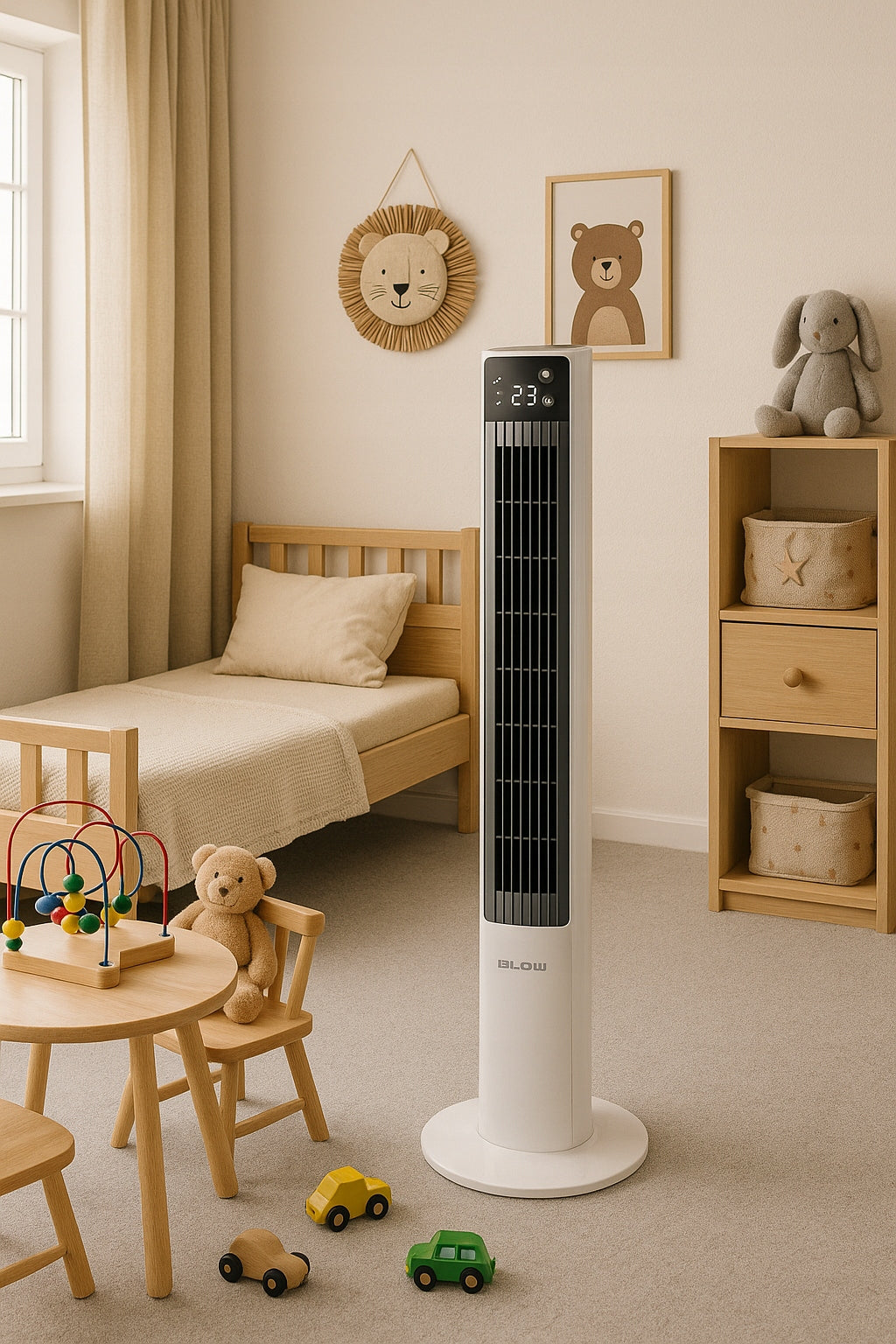 POWERFUL FLOOR STANDING COLUMN FAN QUIET XXL IONIZATION Model WENTYLATOR KOLUMNOWY STOJĄCY CICHY 121CM 90W PILOT