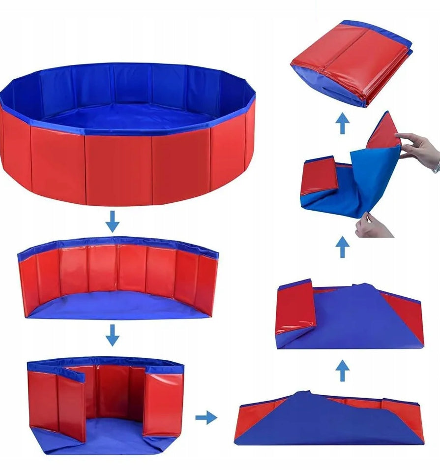 POWERFUL GARDEN ANIMAL DOG POOL FOR COOLING WASHING FOLDING 80x30cm XL Length 80 cm