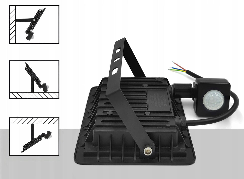 POWERFUL HALOGEN LED 100W FLOODLIGHT WITH DUSK MOTION SENSOR 9000lm SLIM Color temperature 4500 K