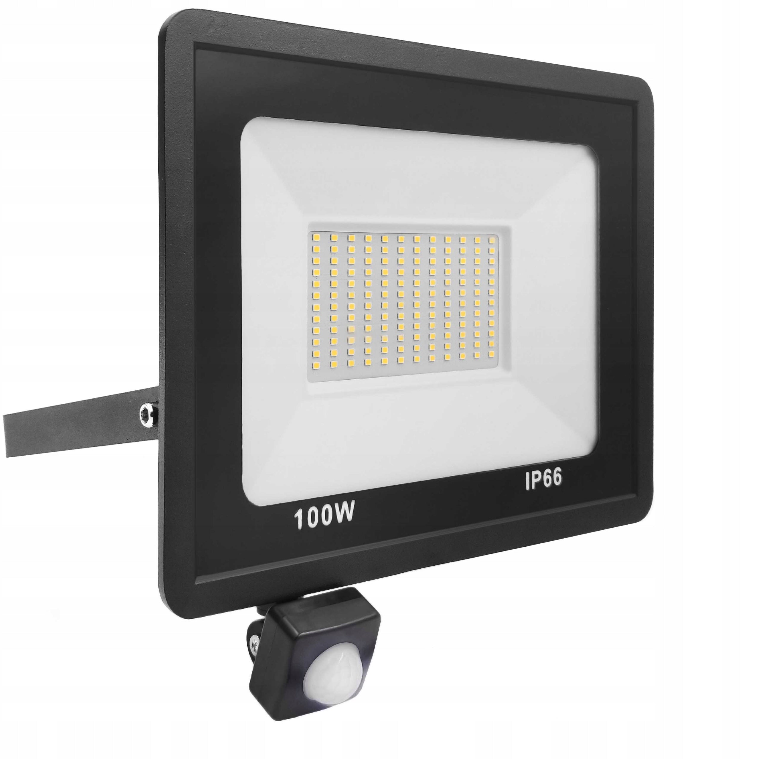 POWERFUL HALOGEN LED 100W FLOODLIGHT WITH DUSK MOTION SENSOR 9000lm SLIM Light color white neutral