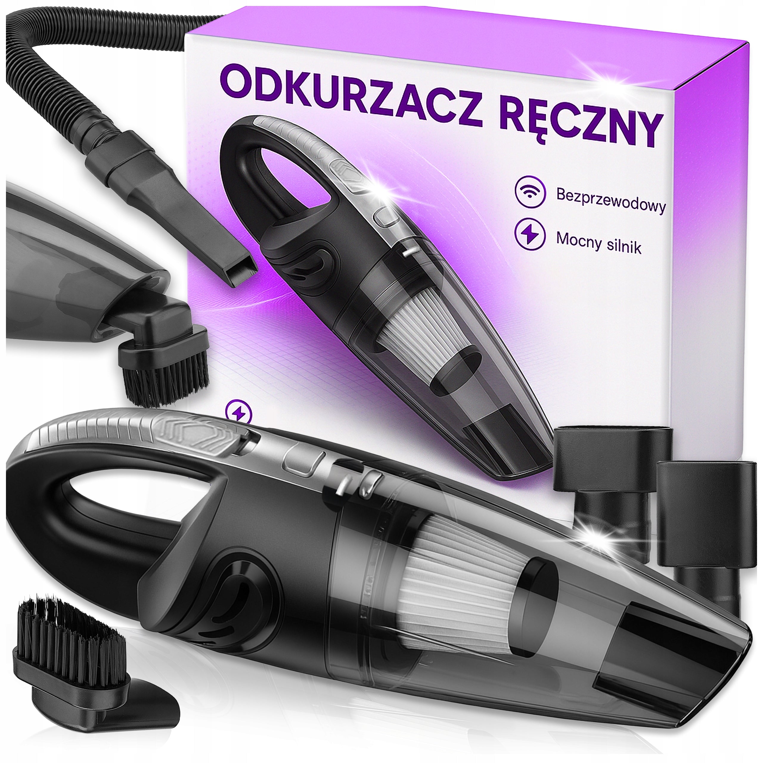 POWERFUL HANDHELD CORDLESS CAR VACUUM CLEANER 120W HEPA FILTER + TIPS